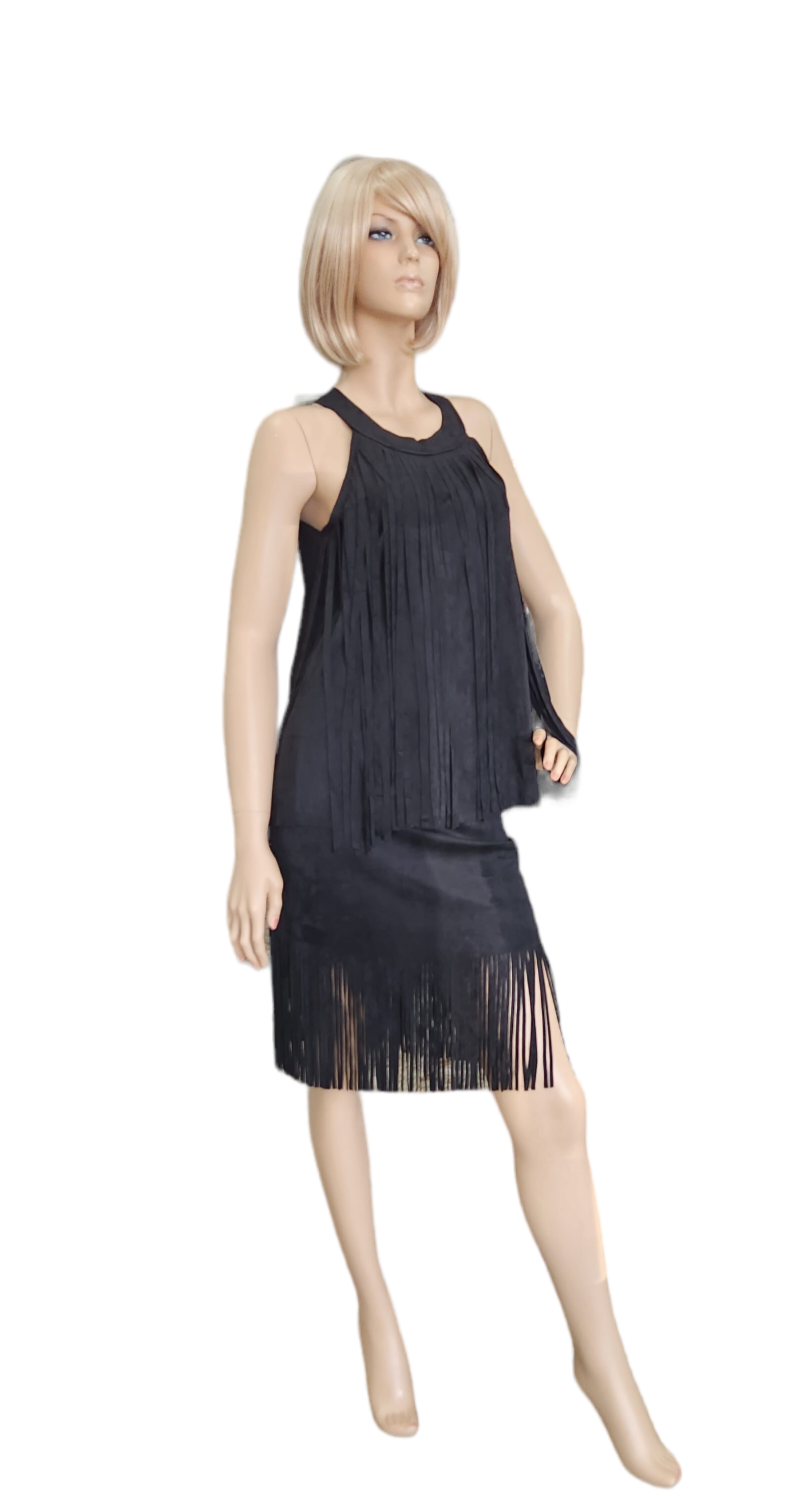 VOCAL SUEDE FRINGE SKIRT