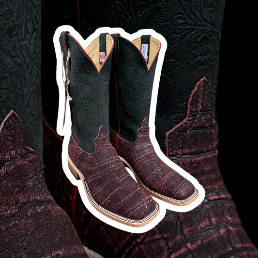 Anderson Bean Red Safari Elephant Square Toe Boot