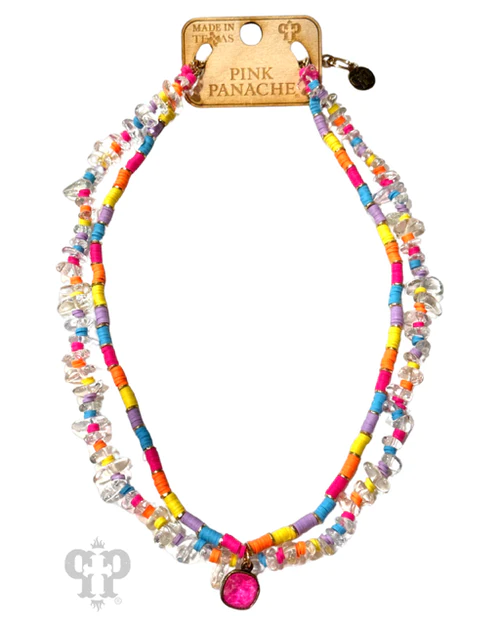 PINK PANACHE MULTI-COLOR BEAD NECKLACE