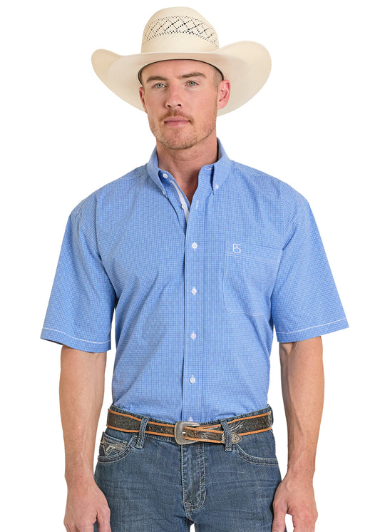 Rock & Roll Blue Striped Short Sleeve Shirt