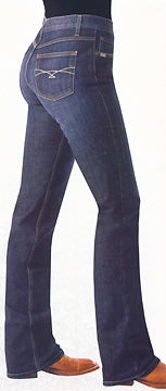 CRUEL DARK WASH RACHEL RELAXED STRETCH STRAIGHT LEG JEAN