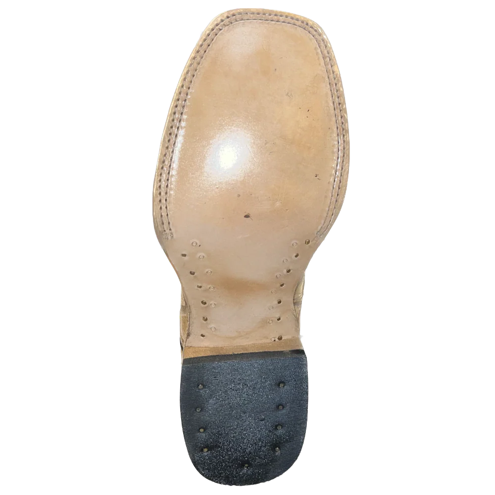 Cowtown Men's Pirarucu Print Embroidered Brown Western Boot