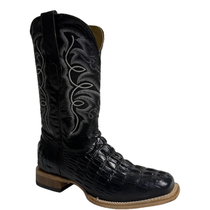 Cowtown Men's Black Alligator Tail Print Leather Western Boot