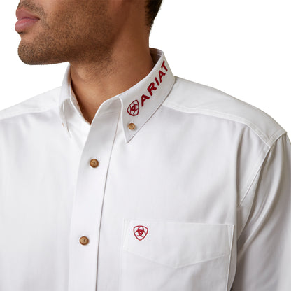 Ariat Men's Team Logo Mexico White Button Down Shirt