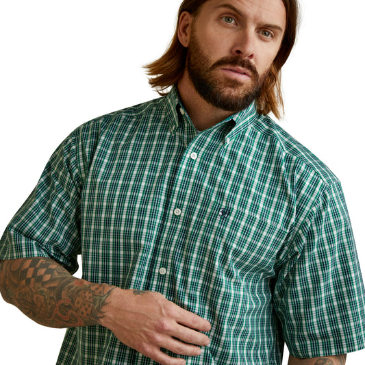 Ariat Green Wrinkle Free Finan Classic Fit Shirt