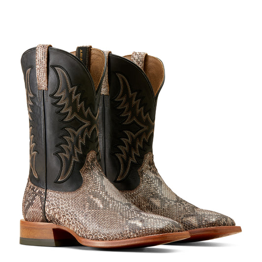 ARIAT TAN PYTHON|ANCIENT BLACK DRY GULCH COWBOY BOOT