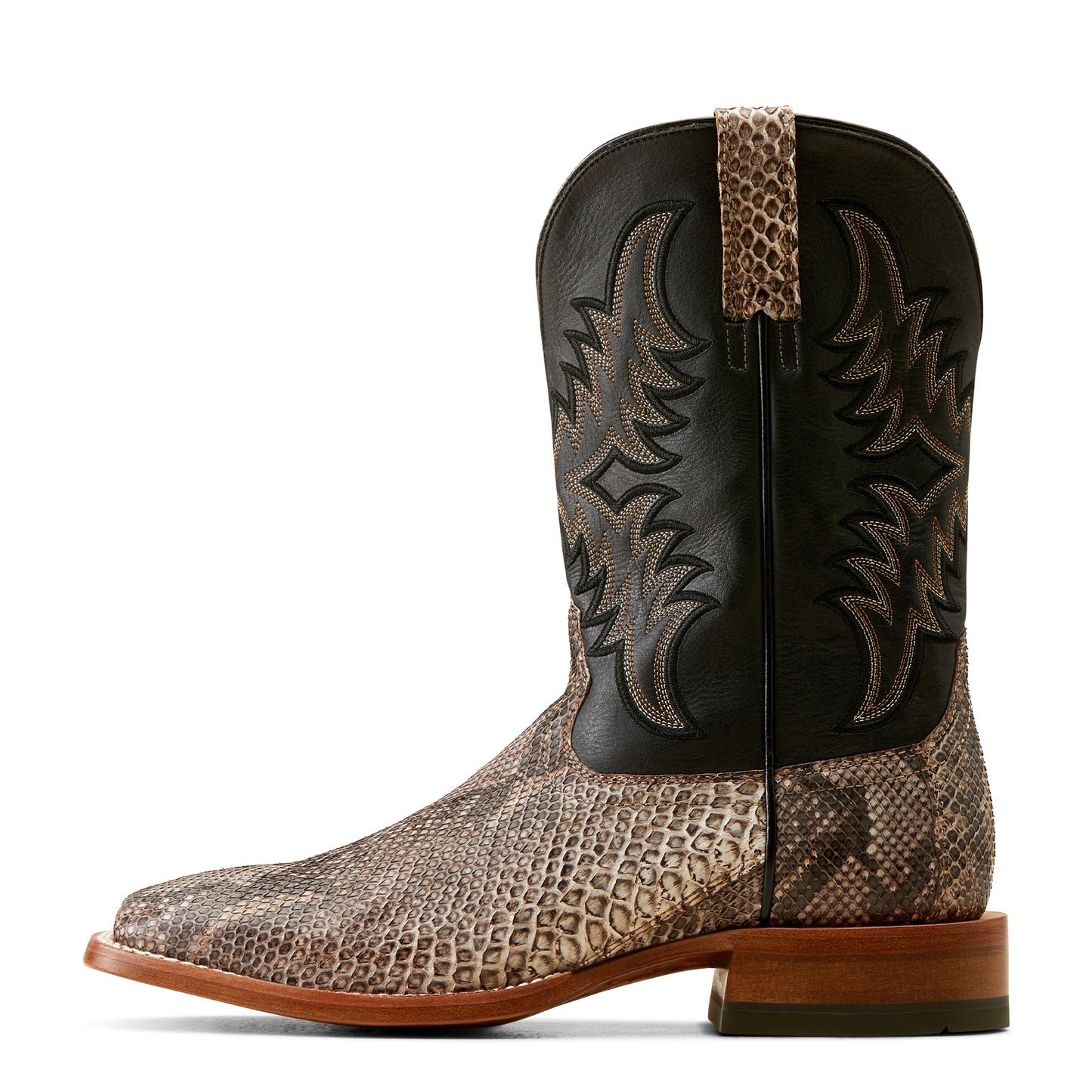 ARIAT TAN PYTHON|ANCIENT BLACK DRY GULCH COWBOY BOOT