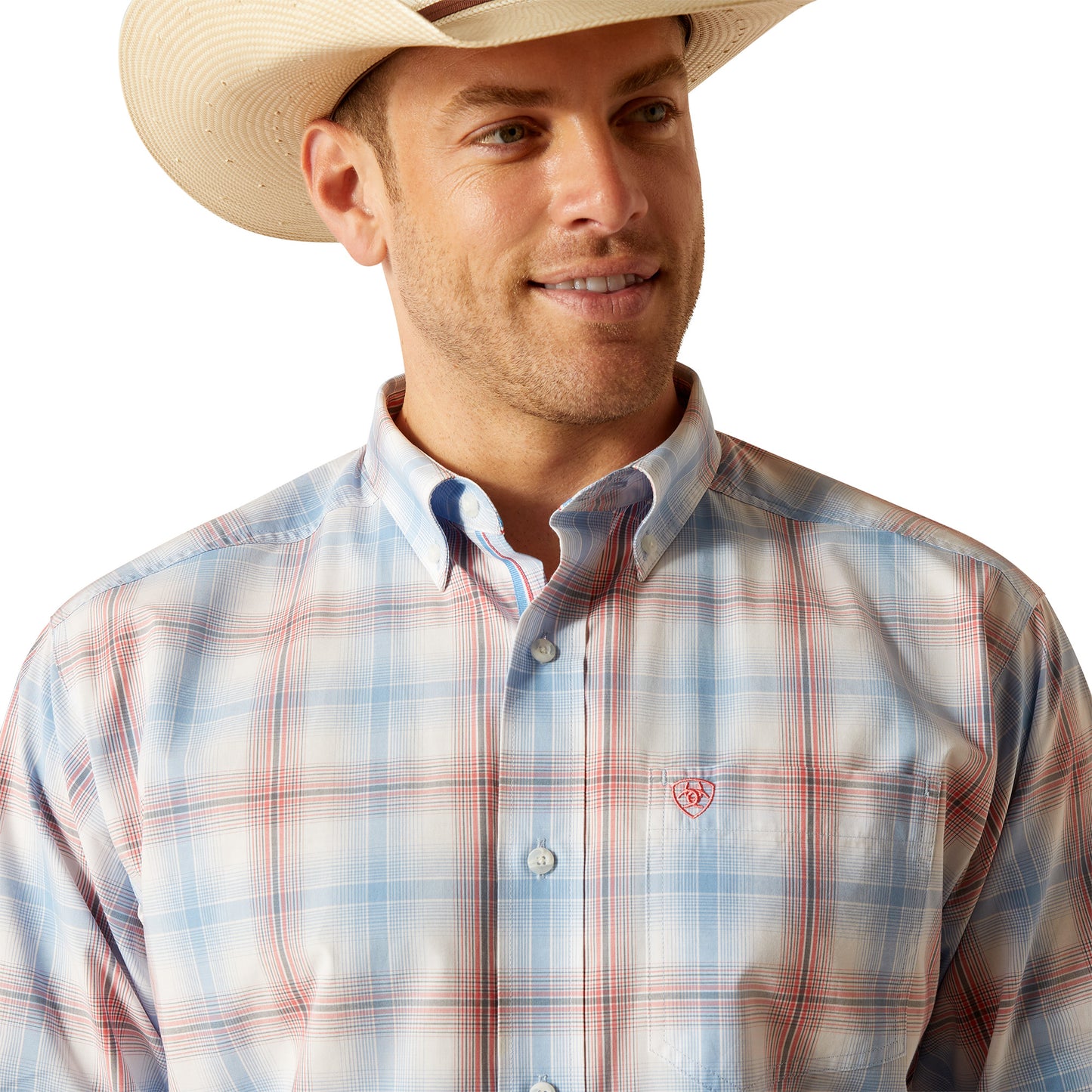 ARIAT PRO JOSHUA TEAL CERAMIC LONG SLEEVE SHIRT
