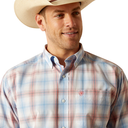 ARIAT PRO JOSHUA TEAL CERAMIC LONG SLEEVE SHIRT