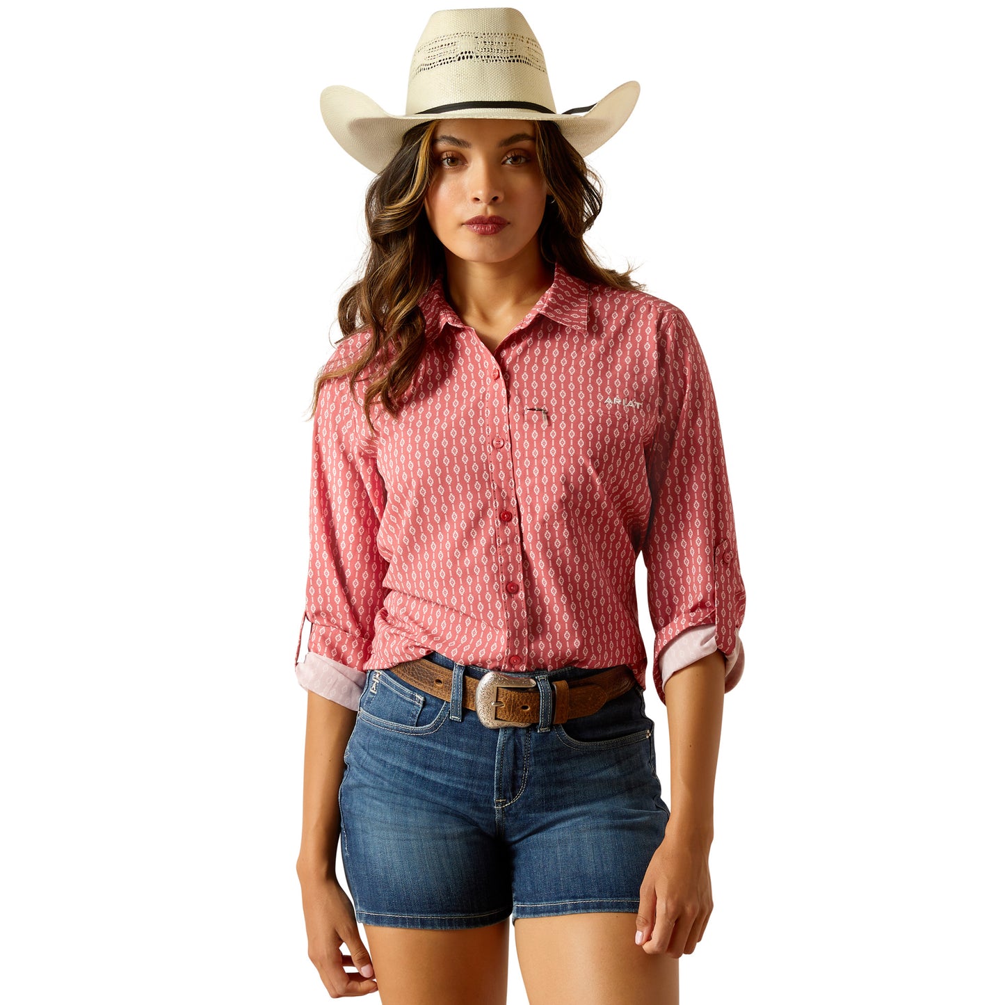 ARIAT VENTTEK LYLA GEO STRIPED LONG SLEEVE SHIRT