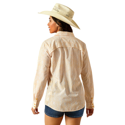 ARIAT VENTTEK OCHRE PAISLEY LONG SLEEVE SHIRT