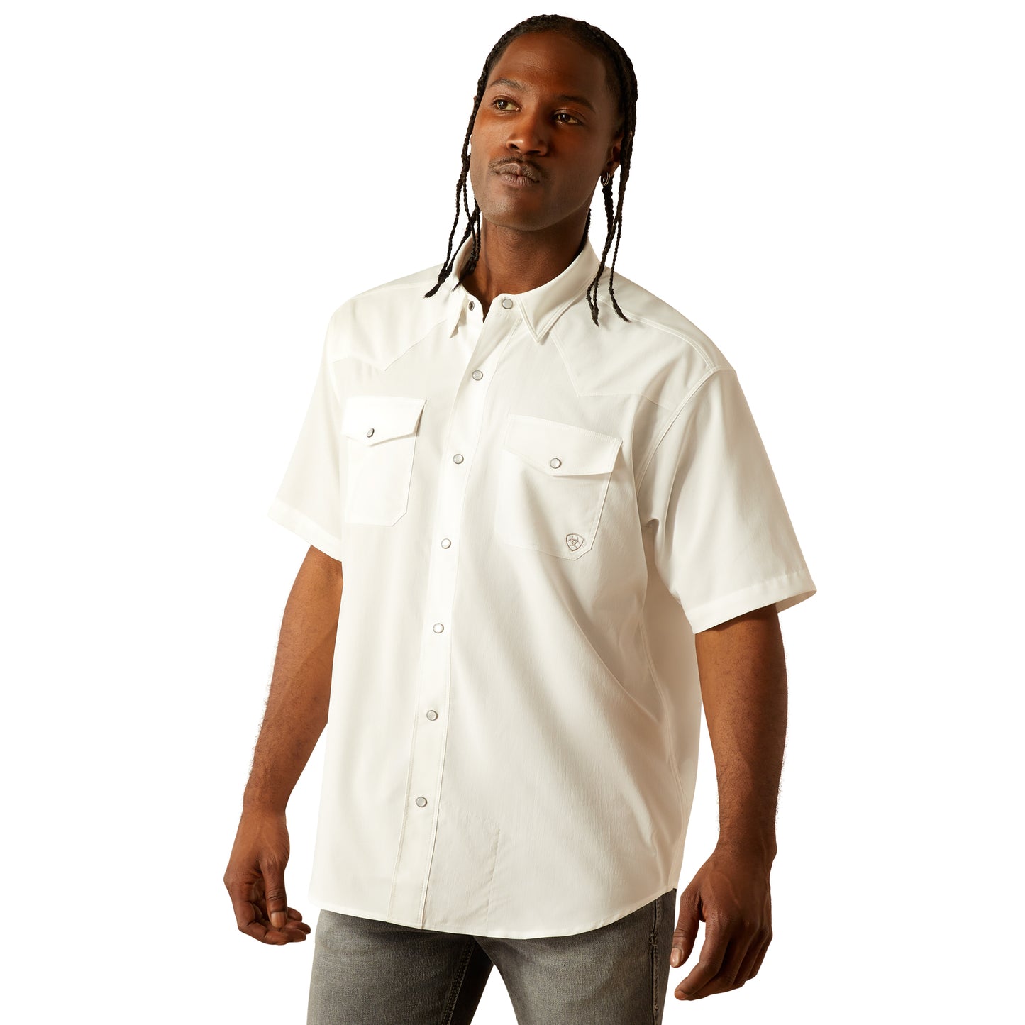 ARIAT VENTTEK WHITE SHORT SLEEVE SHIRT