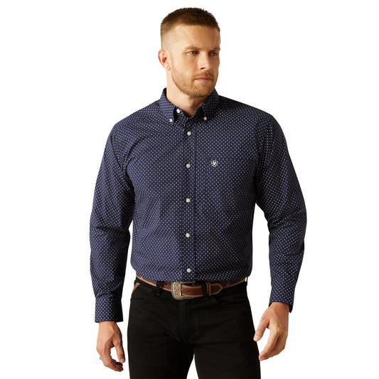 Ariat Carmine Navy Classic Fit Long Sleeve Shirt