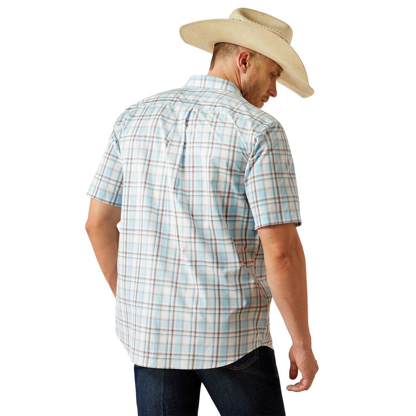 ARIAT PRO GEOFFREY LIGHT TURQUOISE SHORT SLEEVE SHIRT
