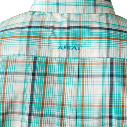 ARIAT PRO JUSTICE TEAL LONG SLEEVE SHIRT