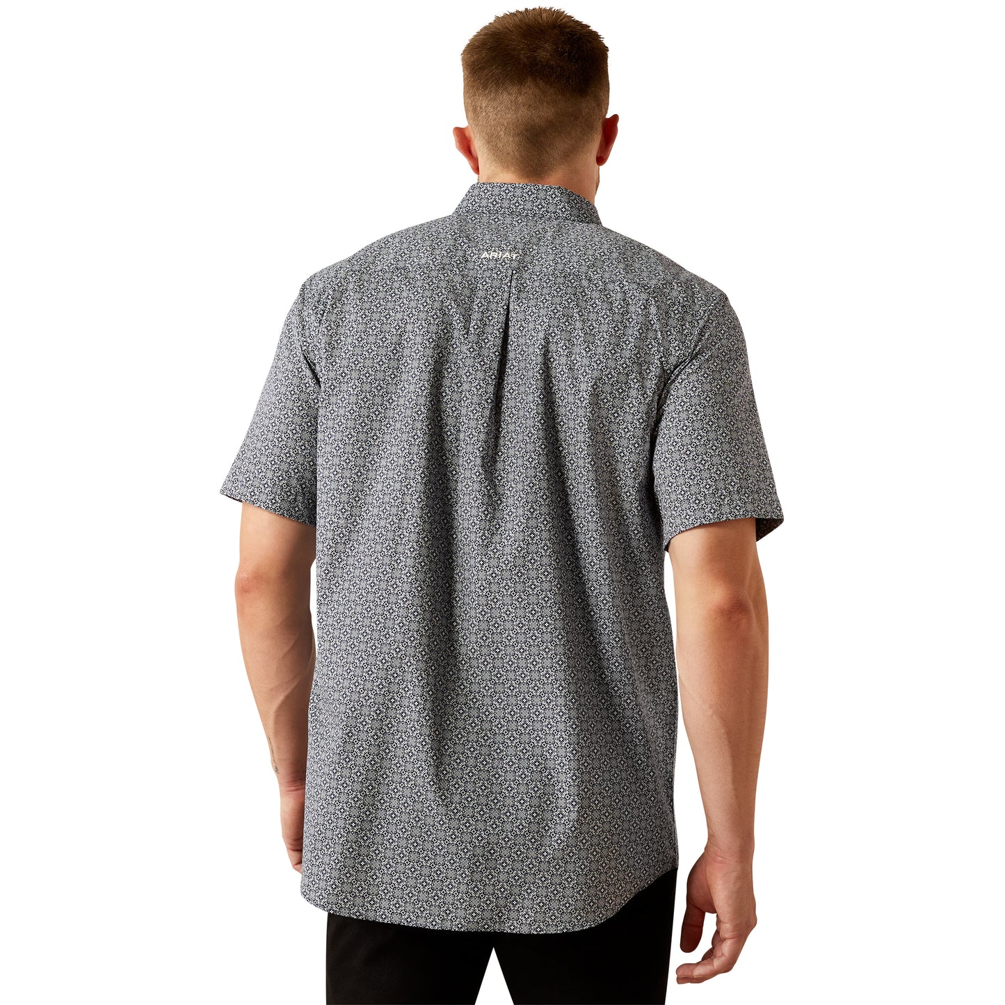 Ariat Men's Wrinkle Free Octavius Navy Short Sleeve Shirt