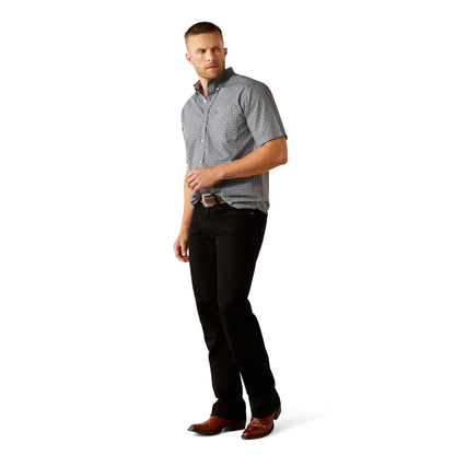 Ariat Men's Wrinkle Free Octavius Navy Short Sleeve Shirt