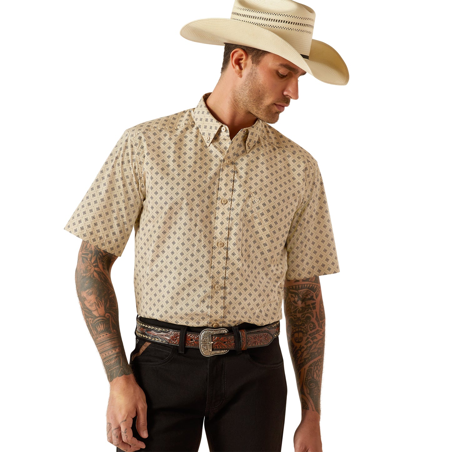Ariat Chanse Khaki Classic Fit Short Sleeve Shirt