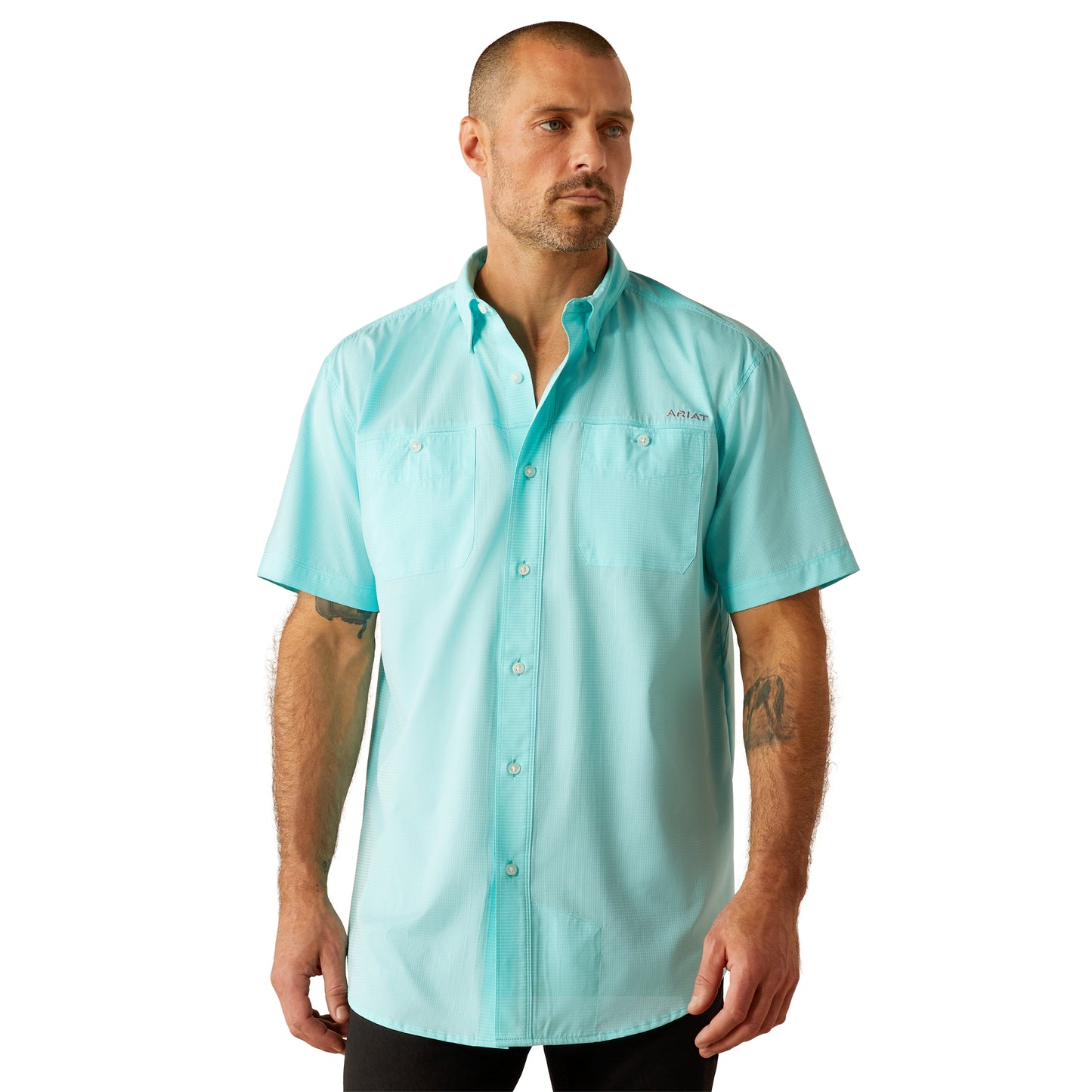 ARIAT 360 AIRFLOW BLUE RADIANCE SHORT SLEEVE SHIRT