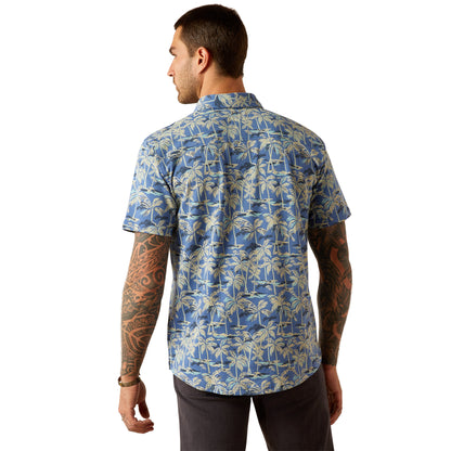 ARIAT DUTCH BLUE RETRO BUTTON-DOWN SHORT SLEEVE SHIRT