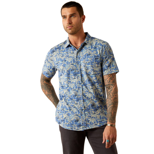ARIAT DUTCH BLUE RETRO BUTTON-DOWN SHORT SLEEVE SHIRT