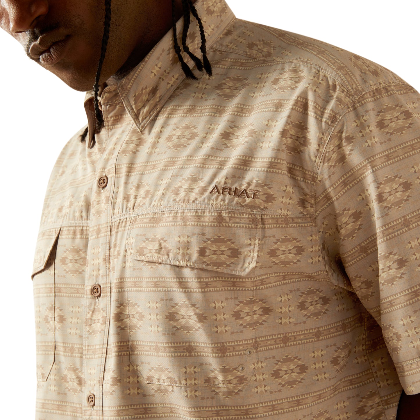 ARIAT VENTTEK TAUPE GREY OUTBOUND SHORT SLEEVE SHIRT