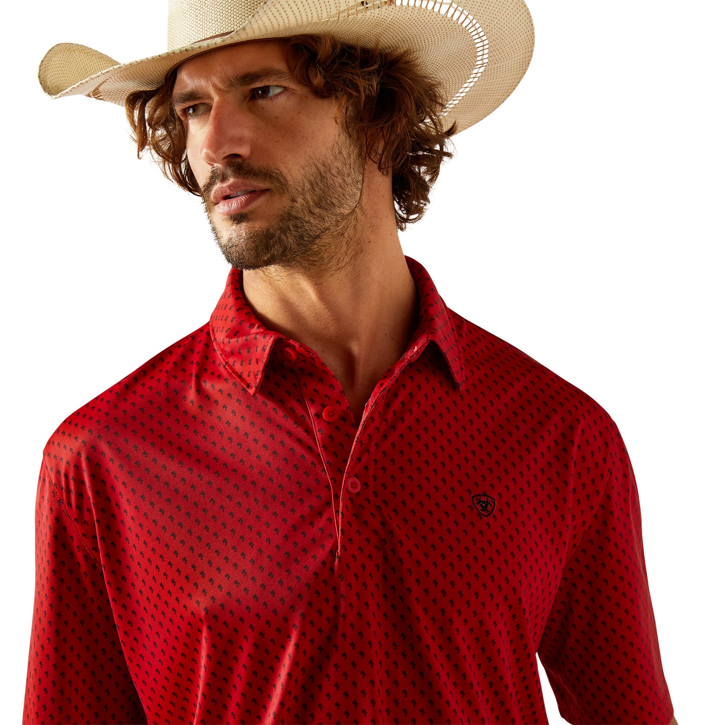 ARIAT HAUTE RED ALL OVER PRINT SHORT SLEEVE SHIRT