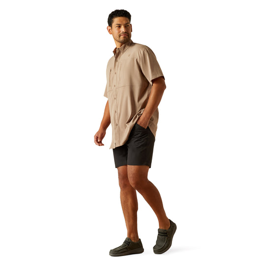 ARIAT VENTTEK TAUPE/GREY SHORT SLEEVE SHIRT