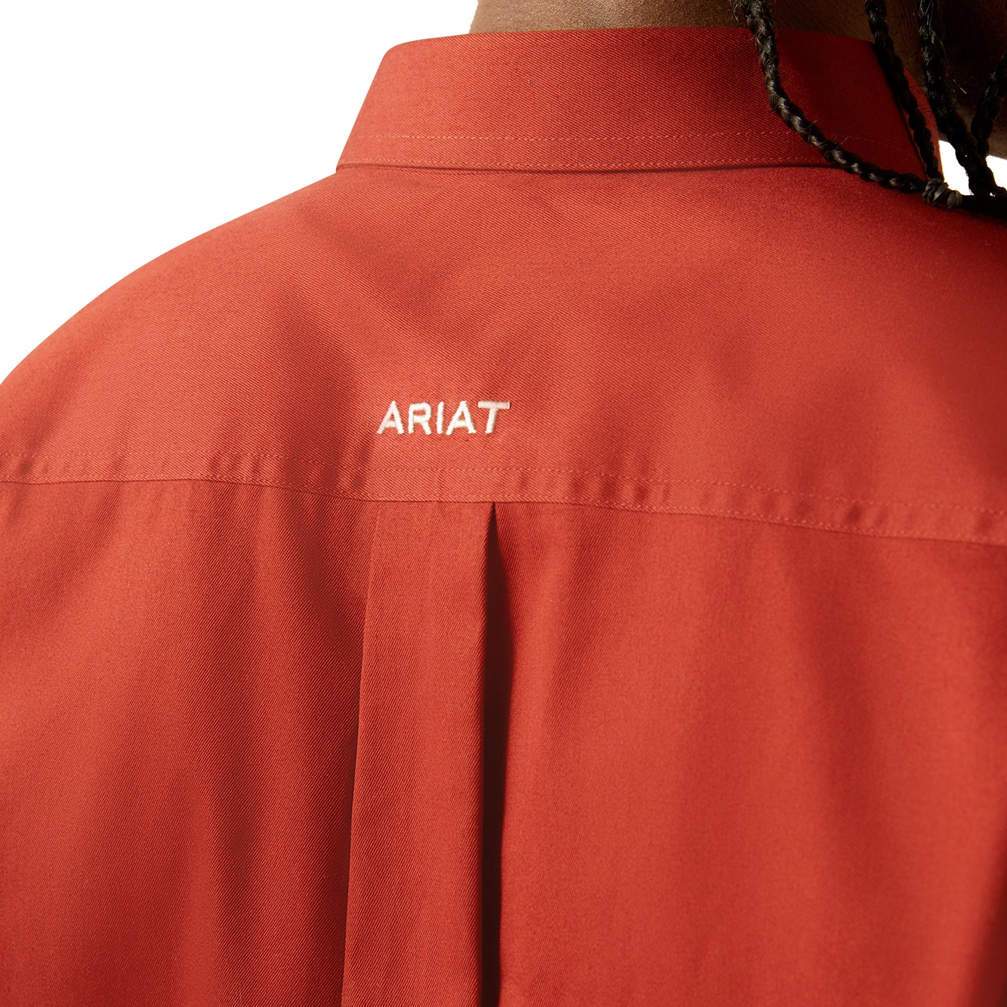 ARIAT TEAM LOGO TWILL DARK RED/KHAKI LONG SLEEVE SHIRT