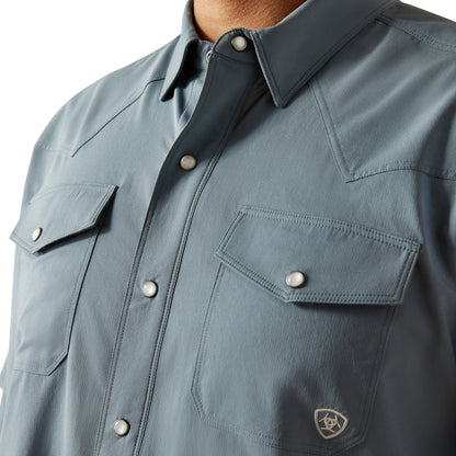 Ariat Western VentTEK Newsboy Blue Classic Fit Shirt