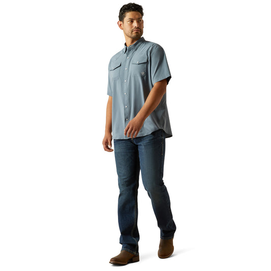 Ariat Western VentTEK Newsboy Blue Classic Fit Shirt