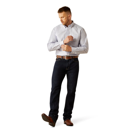 ARIAT BLUE DON WRINKLE FREE LONG SLEEVE SHIRT