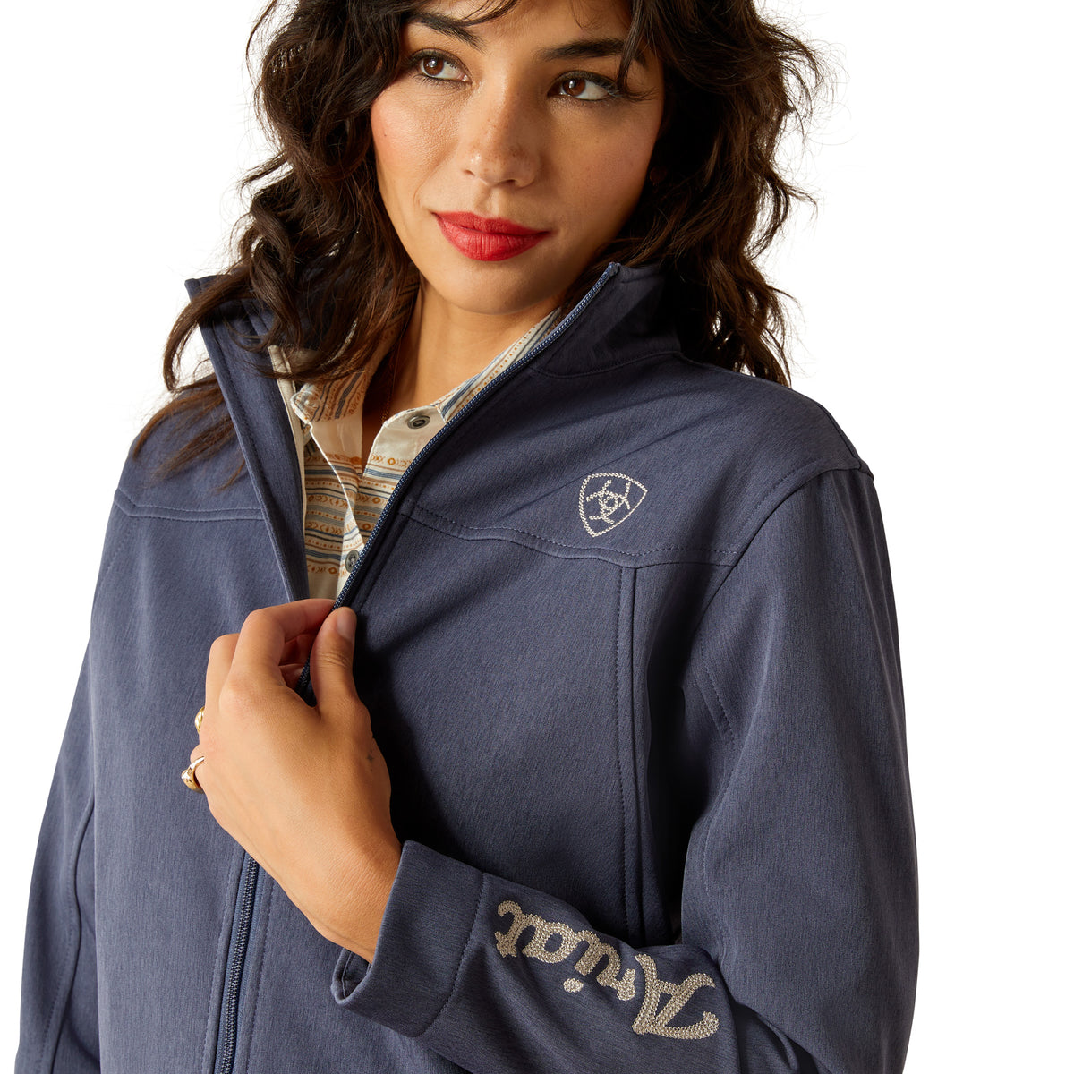 Ariat Riverside ARIAT NEW TEAM RIVERSIDE CHAMBRAY HERITAGE SOFTSHELL JACKET – Corral ...