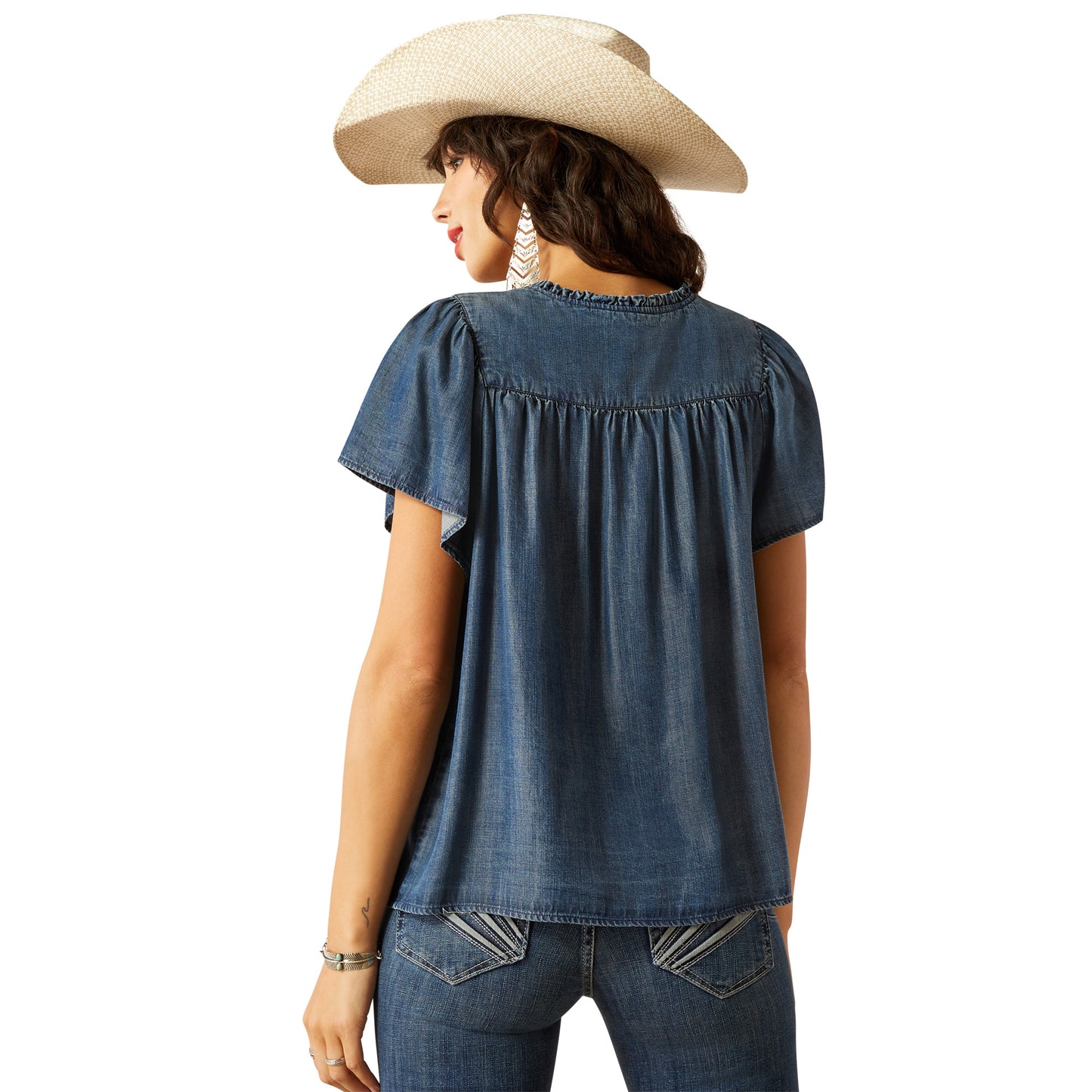 ARIAT EMMA MEDIUM BLUE SHORT SLEEVE SHIRT