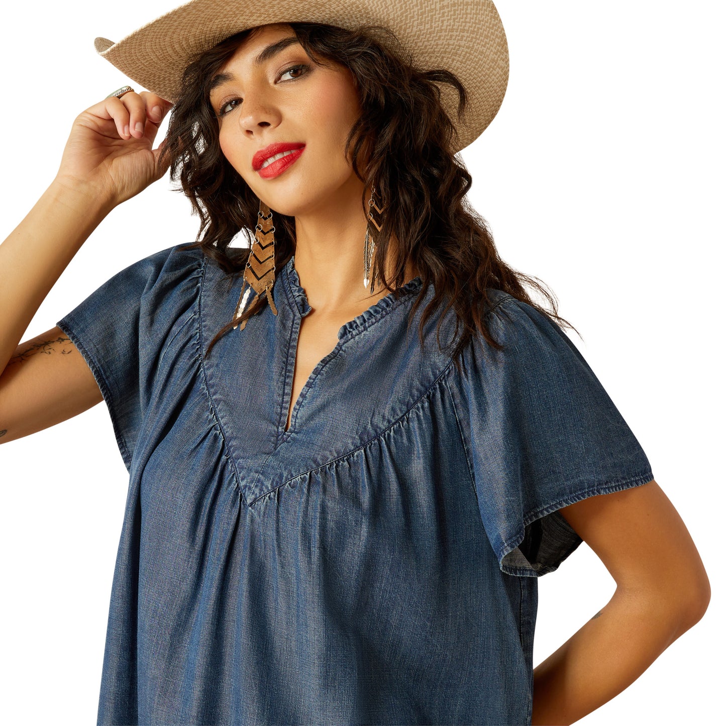 ARIAT EMMA MEDIUM BLUE SHORT SLEEVE SHIRT