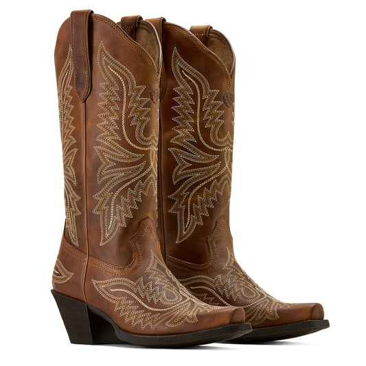 Ariat Smoked Wheat Round Up Collins D Toe Western Boot