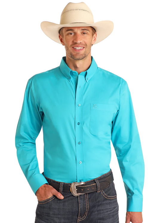 ROCK & ROLL PEACOCK 1 POCKET LONG SLEEVE SHIRT