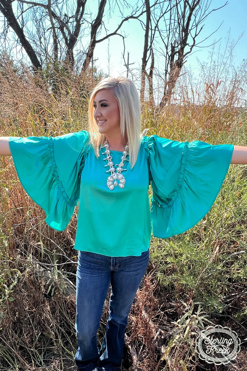 INTO THE NIGHT TEAL TOP
