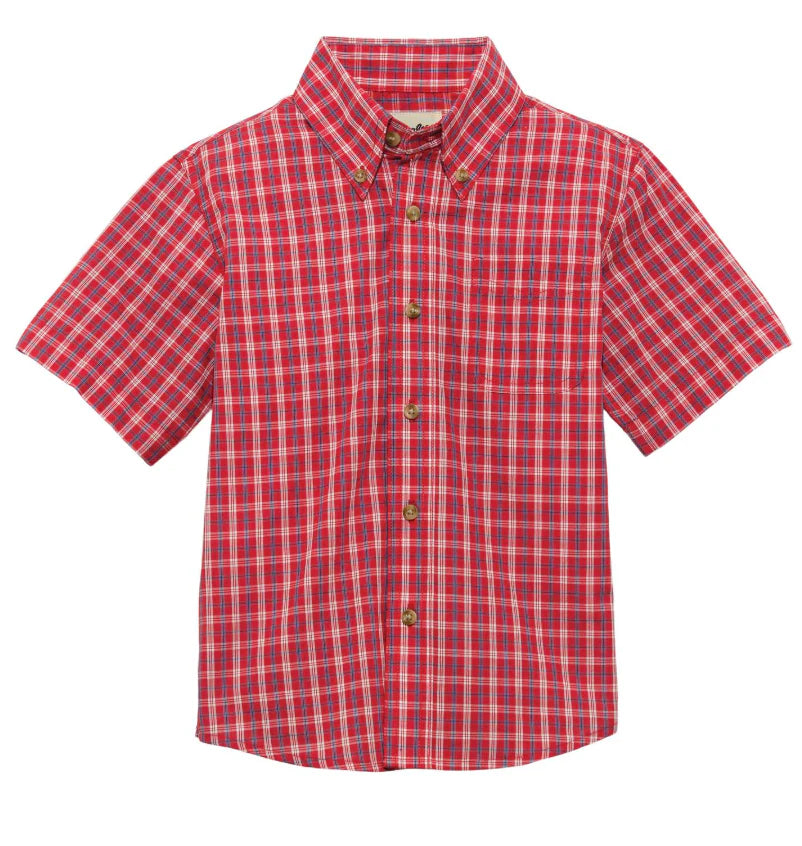 Wrangler Boys' Red White & Blue Striped Short Sleeve Shirt
