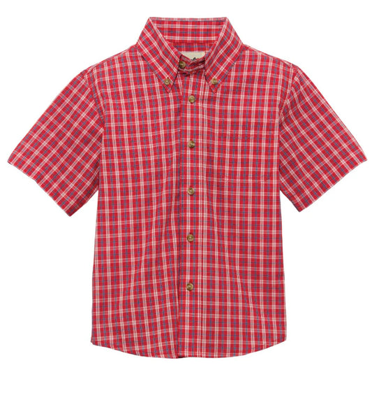 Wrangler Boys' Red White & Blue Striped Short Sleeve Shirt