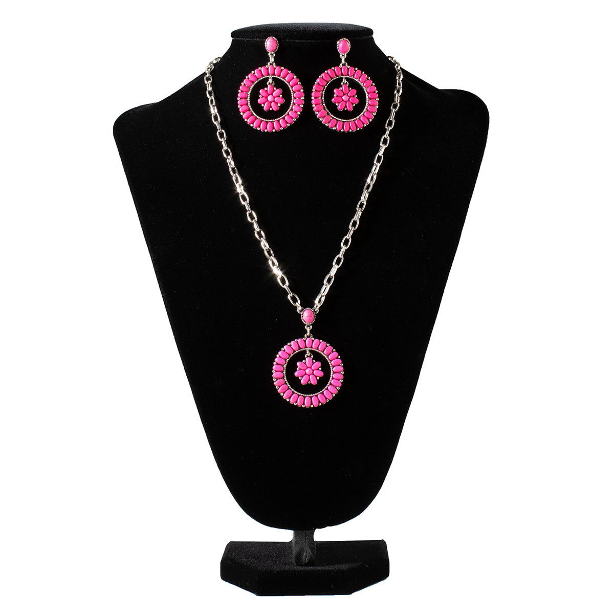 Silver Strike Hot Pink Jewelry Set