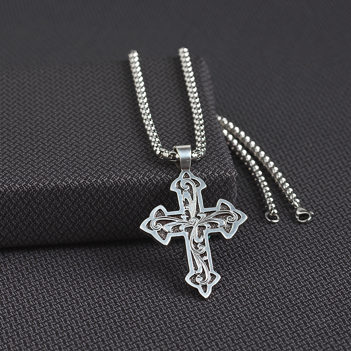 Silver Strike 24" Filigree Cross Silver Necklace
