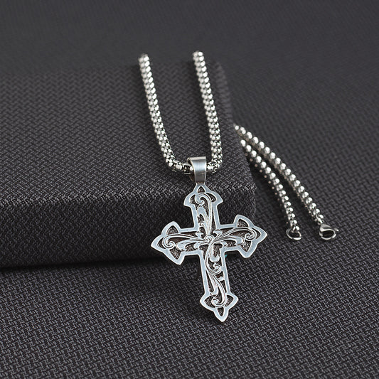 Silver Strike 24" Filigree Cross Silver Necklace