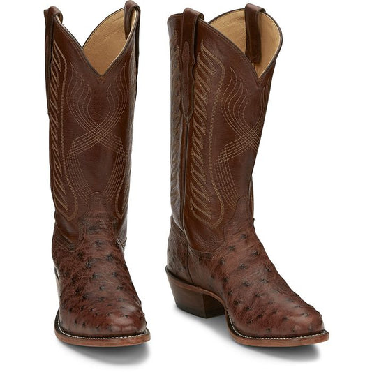 Tony Lama Mccandles 13" Chocolate Brown Bourbon Full Quill Ostrich Boot