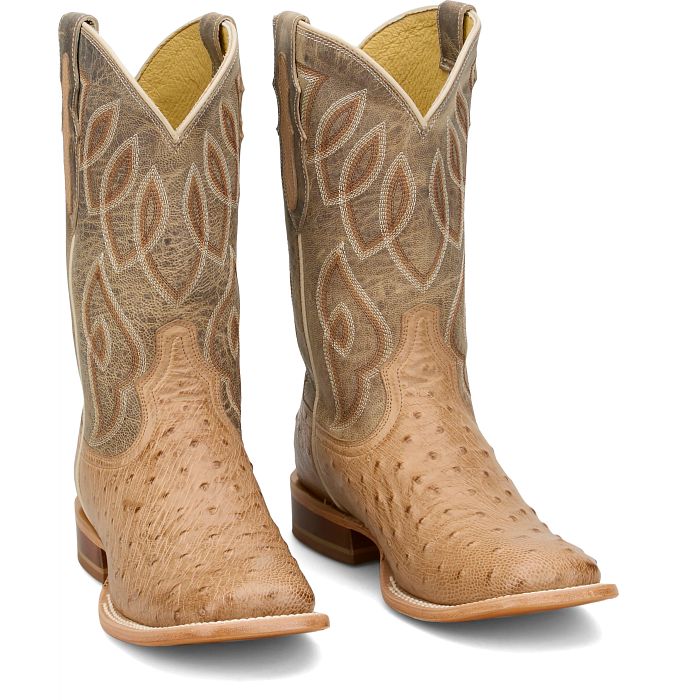 Tony Lama Cheyenne Tan 11" Ostrich Square Toe Boot