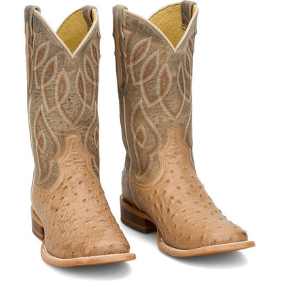 Tony Lama Cheyenne Tan 11" Ostrich Square Toe Boot