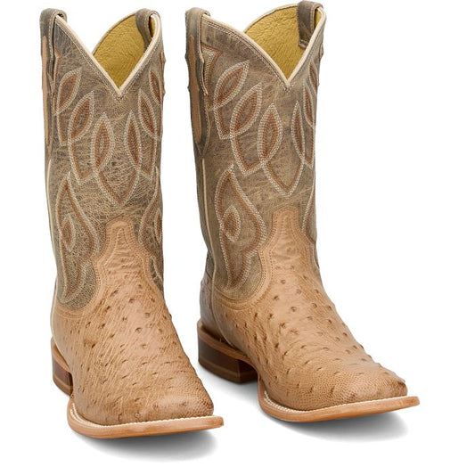 Tony Lama Cheyenne Tan 11" Ostrich Square Toe Boot