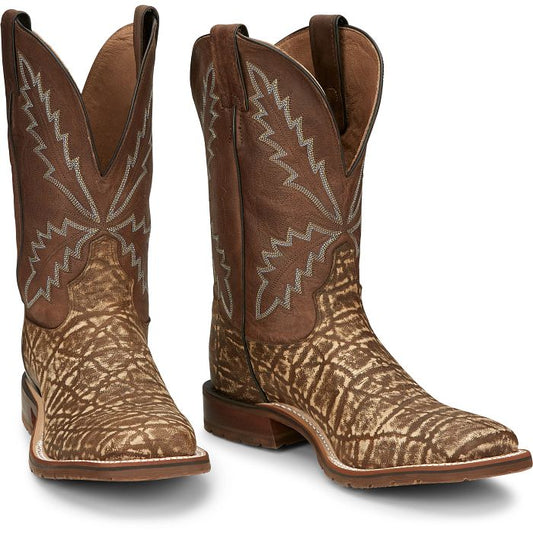 TONY LAMA BOWIE 11'' TAUPE FADED STONE COWHIDE RUBBER SOLE BOOT