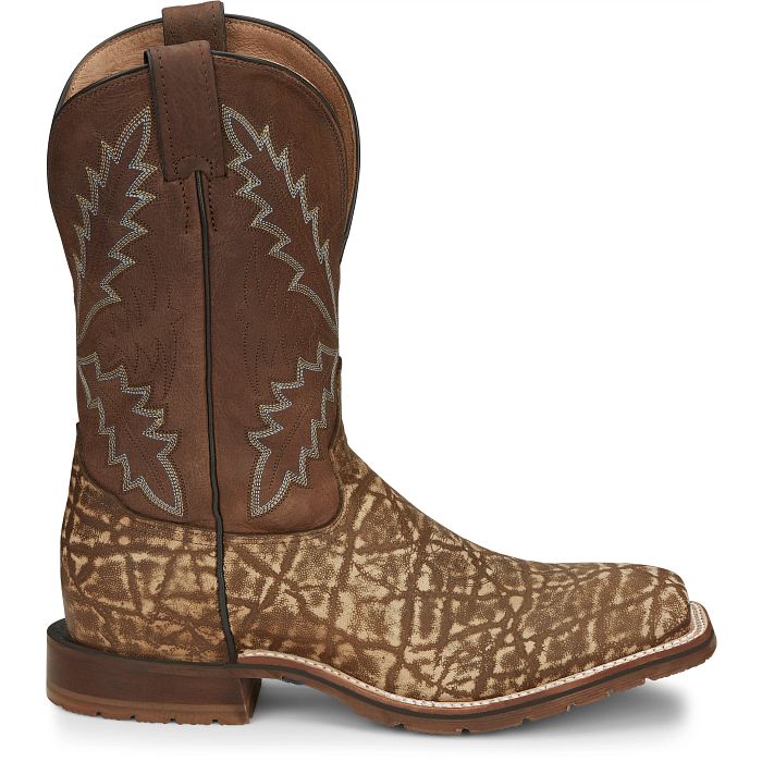 TONY LAMA BOWIE 11'' TAUPE FADED STONE COWHIDE RUBBER SOLE BOOT