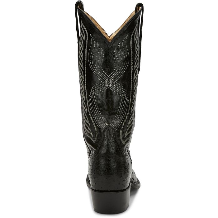 Tony Lama Mccandles 13" Black Midnight Full Quill Ostrich Boot